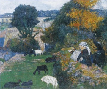 Berger bergère postimpressionnisme Primitivisme Paul Gauguin Peinture à l'huile